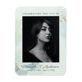 Grönt Watercolor Butterfly Funeral Services Magnet