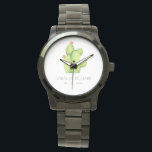 GRÖNT WATERCOLOR DESERT CACTUS SPARA DATE GIFT ARMBANDSUR<br><div class="desc">Om du behöver ytterligare anpassningar eller andra matchande artiklar kan du kontakta mig på info@yellowfebstudio.com</div>