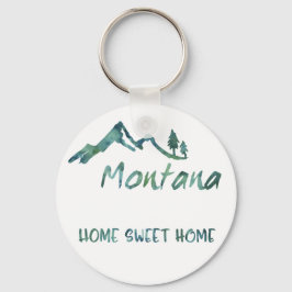 Grönt Watercolor Home Sweet Home Montana Nyckelrin Nyckelring