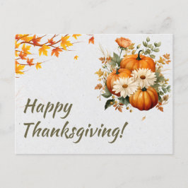 Grönt Watercolor Illustration Happy thanksgiving Helg Vykort
