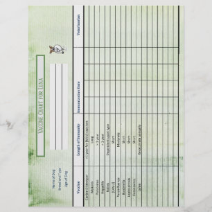 Grönt Watercolor Immunition Chart