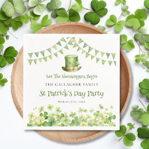 Grönt Watercolor Shamrock St patrick's day Party Pappersservett