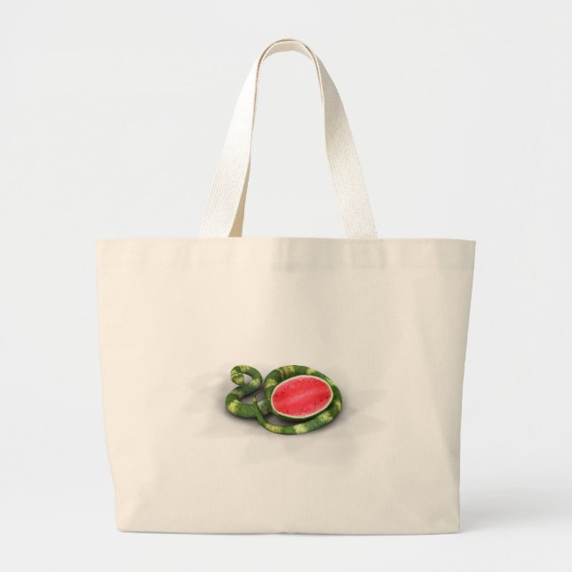 Grönt Watermelon Snake Jumbo Tygkasse (Framsidan)