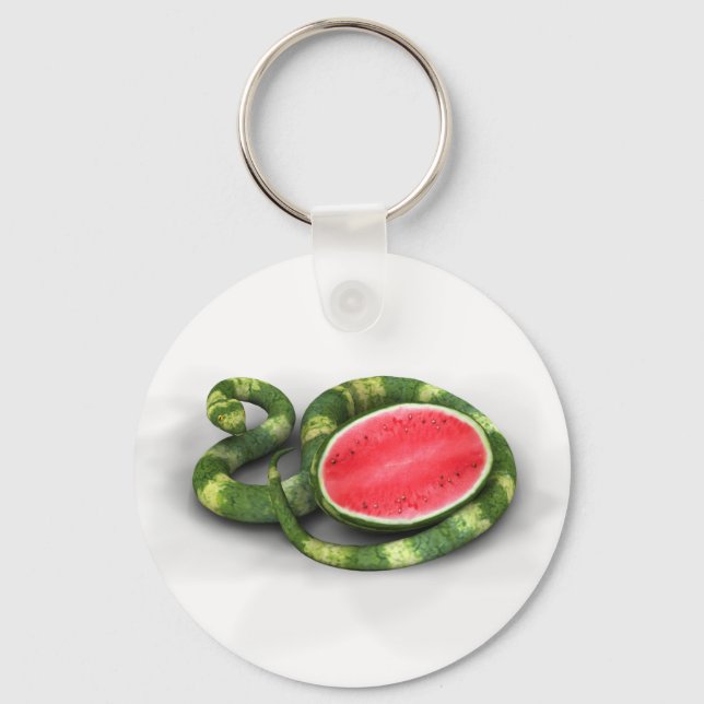 Grönt Watermelon Snake Nyckelring (Framsida)