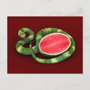 Grönt Watermelon Snake Vykort