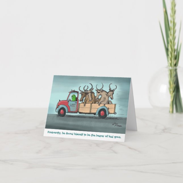 Grönt Weenii "Bad Gnus"-anteckningskort Kort (Framsida)