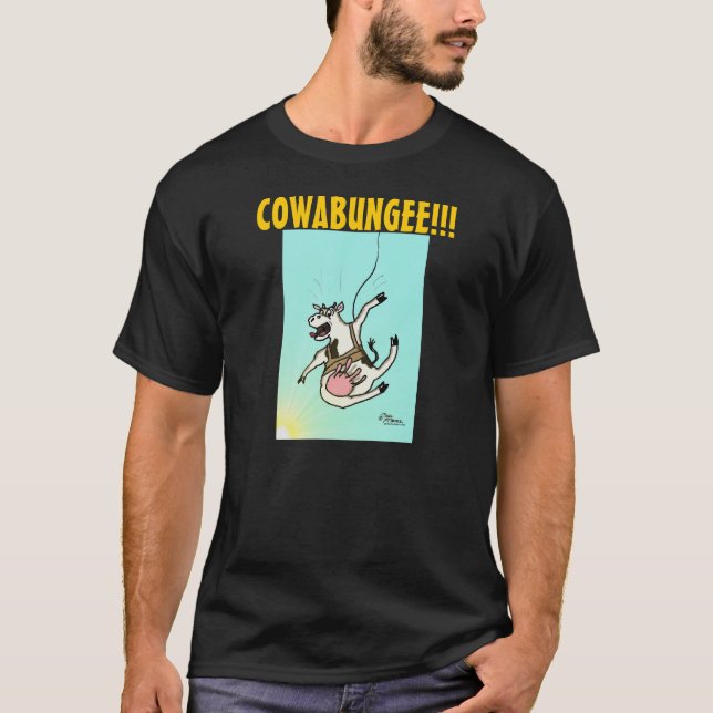 Grönt Weenii "COWABUNGEE!" Skjorta T Shirt (Framsida)