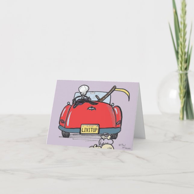 Grönt Weenii "Död tar en Helgdag"-anteckningskort Kort (Framsida)