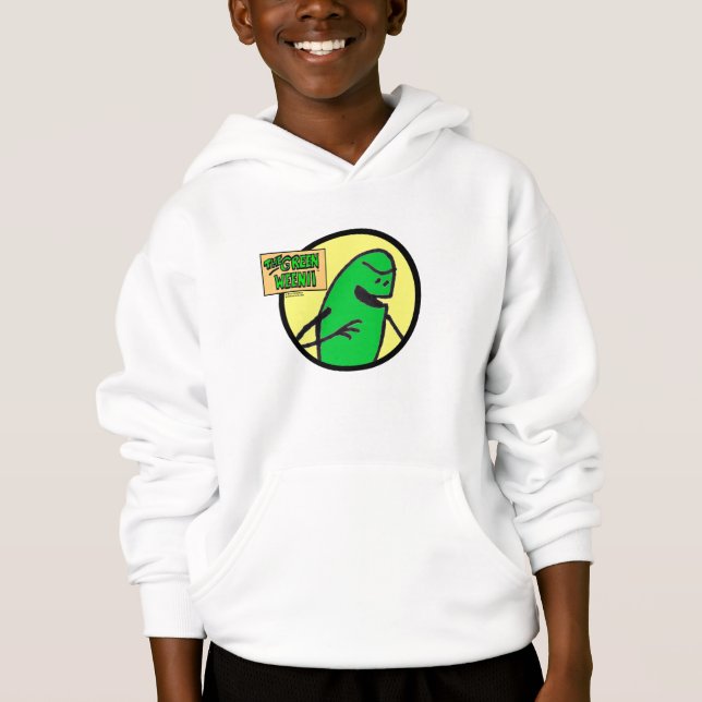 Grönt Weenii Logotyp Barn Hanes Hoodie Tröja (Framsida)