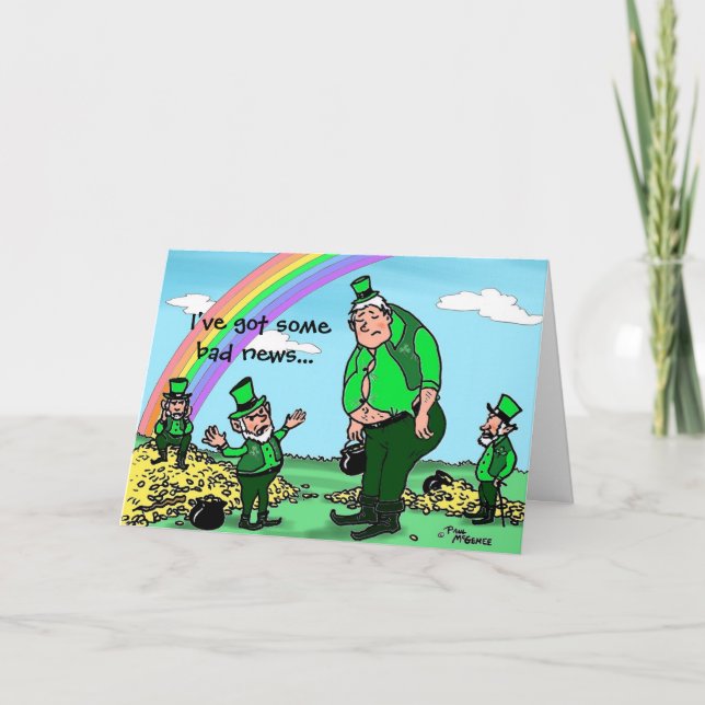 Grönt Weenii "The Wee Folk" St. Patrick's Day Card Kort (Framsida)