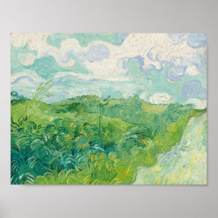Grönt Wheat Fält, Auvers 1890 (Vincent van Gogh) Poster