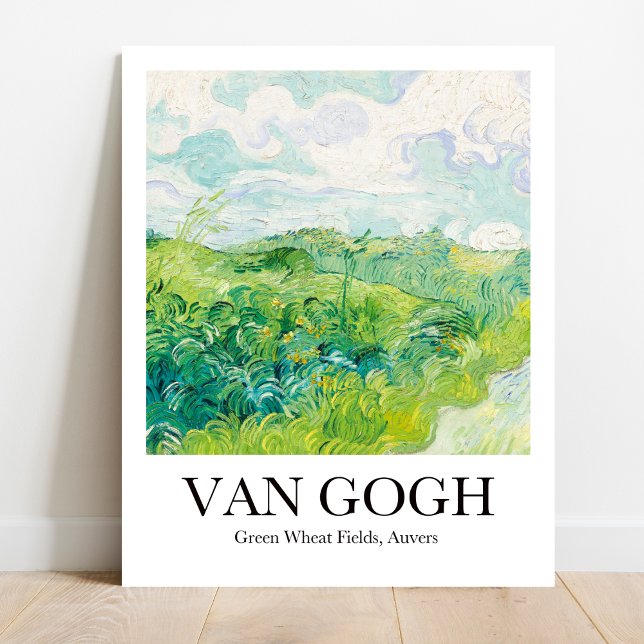 Grönt Wheat Fält, Auvers av Vincent van Gogh Poster (Van Gogh's Sun-Kissed Wheat Fields: Bring vibrancy to your walls! Museum-quality poster)