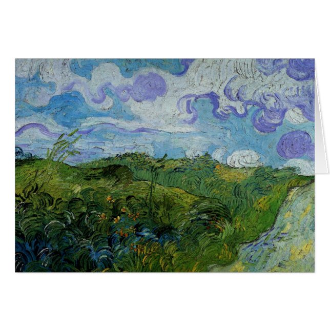 Grönt Wheat Fält av Vincent van Gogh Hälsningskort (Framsidan Horizontal)