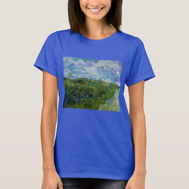 Grönt Wheat Fält av Vincent van Gogh T Shirt (Framsida)