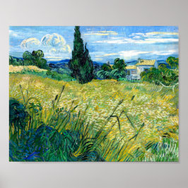 Grönt Wheat Fält med Cypress (1889) Van Gogh Art Poster