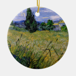 Grönt Wheat Fält med Cypress av Vincent van Gogh Julgransprydnad Keramik