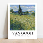 Grönt Wheat Fält med Cypress av Vincnt van Gogh Poster<br><div class="desc">Vincent van Goghs Grönt Wheat Fält med Cypress (1889) berömd liggande målning</div>