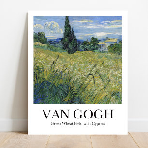 Grönt Wheat Fält med Cypress av Vincnt van Gogh Poster