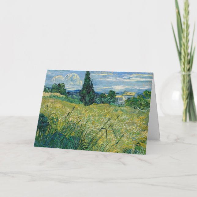 Grönt Wheat Fält med Cypress | Vincent van Gogh Kort (Framsida)