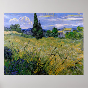 Grönt Wheat Fält med Cypress - Vincent van Gogh Poster