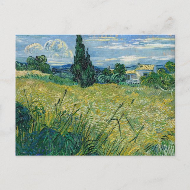 Grönt Wheat Fält med Cypress | Vincent van Gogh Vykort (Framsida)