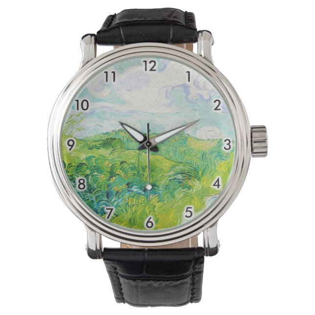 Grönt Wheat Fält, Van Gogh Armbandsur (Framsida)
