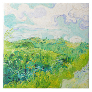 Grönt Wheat Fält, Van Gogh Kakelplatta