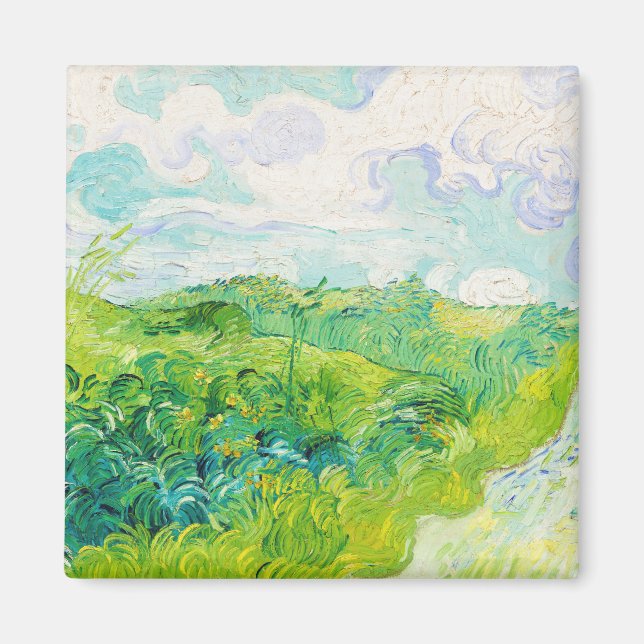 Grönt Wheat Fält, Van Gogh Magnet (Framsidan)
