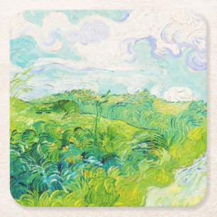 Grönt Wheat Fält, Van Gogh Underlägg Papper Kvadrat