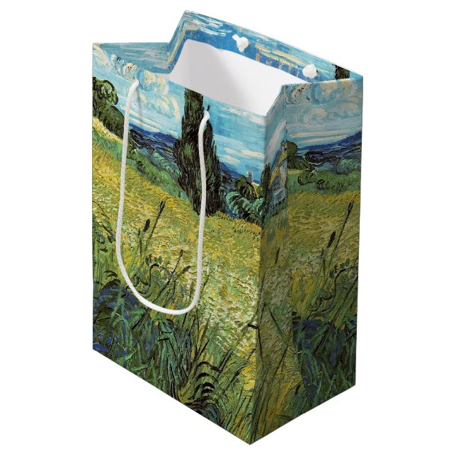 Grönt Wheat Fält Vincent van Gogh (Framsidan Vinklad)
