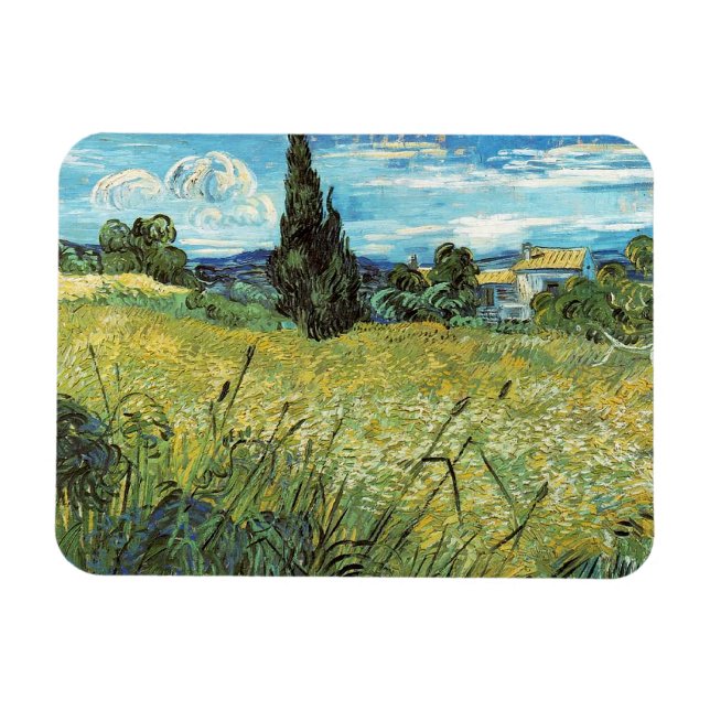 Grönt Wheat Fält Vincent van Gogh Magnet (Horisontell)