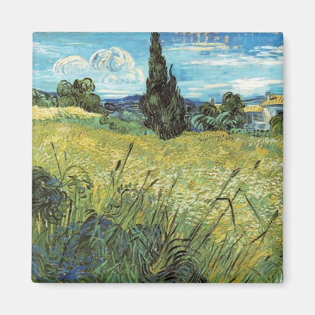 Grönt Wheat Fält Vincent van Gogh Magnet (Framsidan)