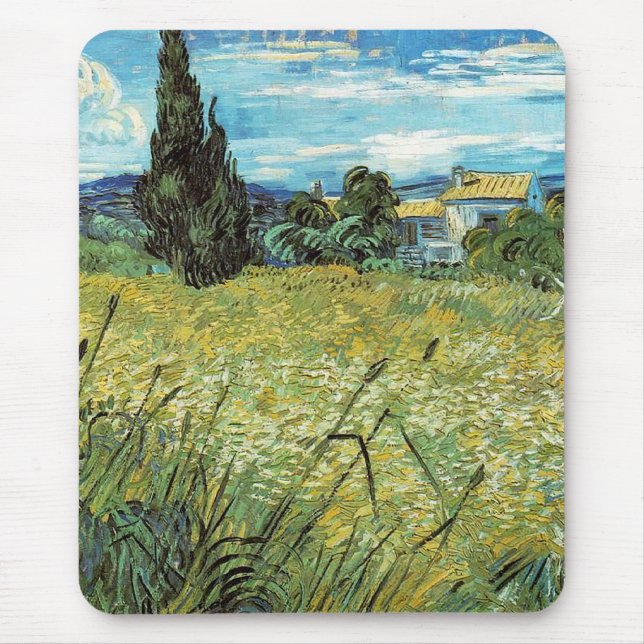 Grönt Wheat Fält Vincent van Gogh Musmatta (Framsidan)