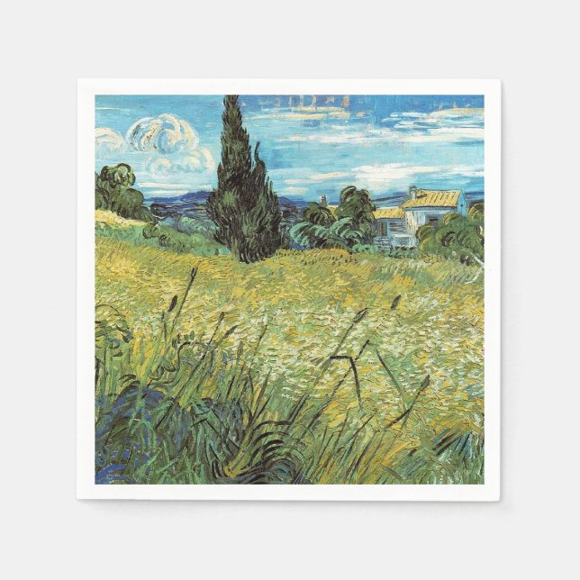 Grönt Wheat Fält Vincent van Gogh Pappersservett (Framsidan)