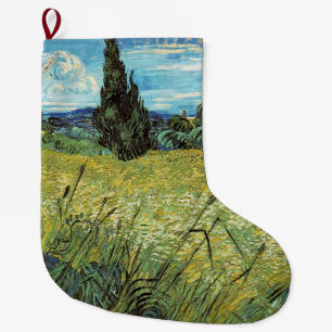 Grönt Wheat Fält Vincent van Gogh Stor Julstrumpa