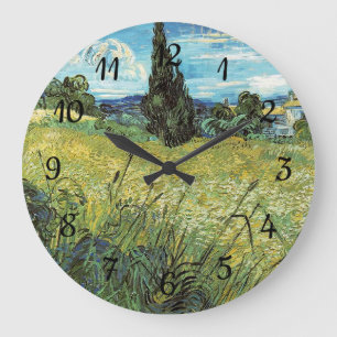 Grönt Wheat Fält Vincent van Gogh Stor Klocka
