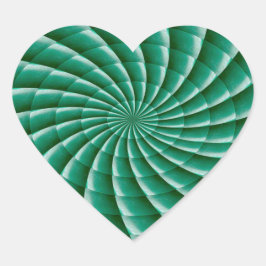 Grönt Wheel Chakra TEMPLATE add TEXT IMG anpassa Hjärtformat Klistermärke