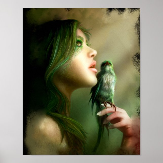 Grönt Whisper Canvas & Prints Poster (Framsidan)