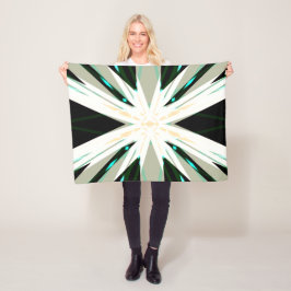 Grönt White Beige Winter Julafton Star Snowflake W Fleecefilt