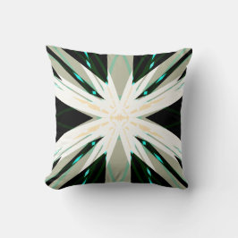 Grönt White Beige Winter Star Starburst Snowflake Kudde