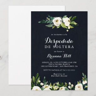 Grönt White Blommigt Blue Spain Möhippa Inbjudningar