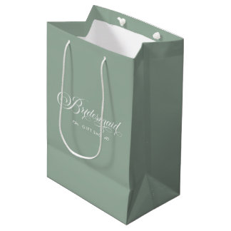 Grönt White Bridesmaid Elegant Script Typography