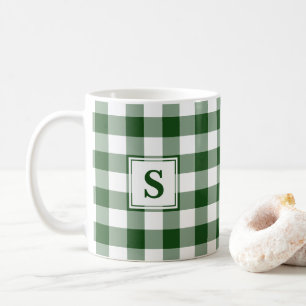 Grönt White Buffalo Play Mönster med Monogram Kaffemugg