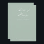 Grönt White Calligraphy Bröllop Ord Wisdom Rådkort<br><div class="desc">Denna grönt vita kalligrafi av bröllop ord med visdomskort är perfekt för ett rustiskt bröllop. Den enkla utformningen och utformningen av snyggten har skripttypografin klassisk och finare i gröntens bakgrund. De här korten är perfekter för bröllop, möhippa, babydusch, studentfest och mycket mer. Anpassa korten med namn från bruden och brudgummen,...</div>