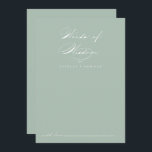 Grönt White Calligraphy Bröllop Ord Wisdom Rådkort<br><div class="desc">Denna grönt vita kalligrafi av bröllop ord med visdomskort är perfekt för ett rustiskt bröllop. Den enkla utformningen och utformningen av snyggten har skripttypografin klassisk och finare i gröntens bakgrund. De här korten är perfekter för bröllop, möhippa, babydusch, studentfest och mycket mer. Anpassa korten med namn från bruden och brudgummen,...</div>