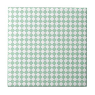 Grönt White Checker Diamond Mönster Kakelplatta