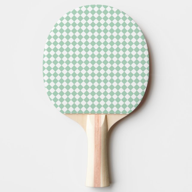 Grönt White Checker Diamond Mönster Pingisracket (Framsidan)