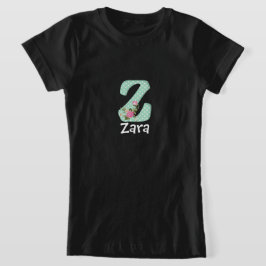 Grönt White Dots Girl Anpassningsbar Black TSHIRT T Shirt