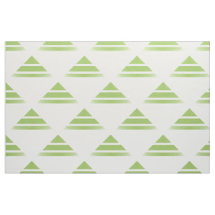 Grönt White Geo Triangle Mönster Fabric Tyg