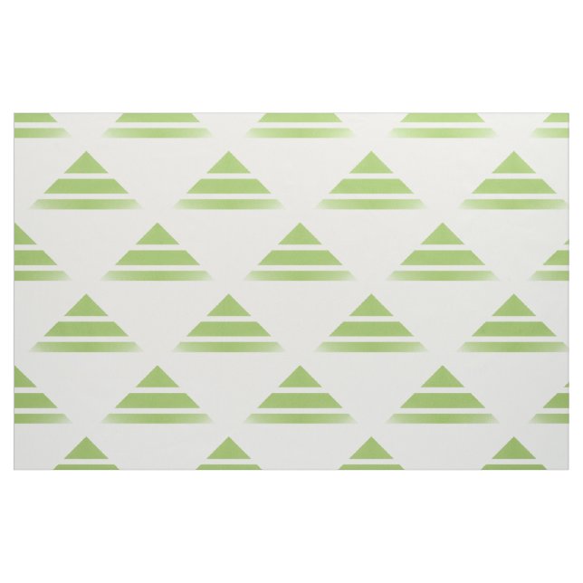 Grönt White Geo Triangle Mönster Fabric Tyg (Fat Quarter)